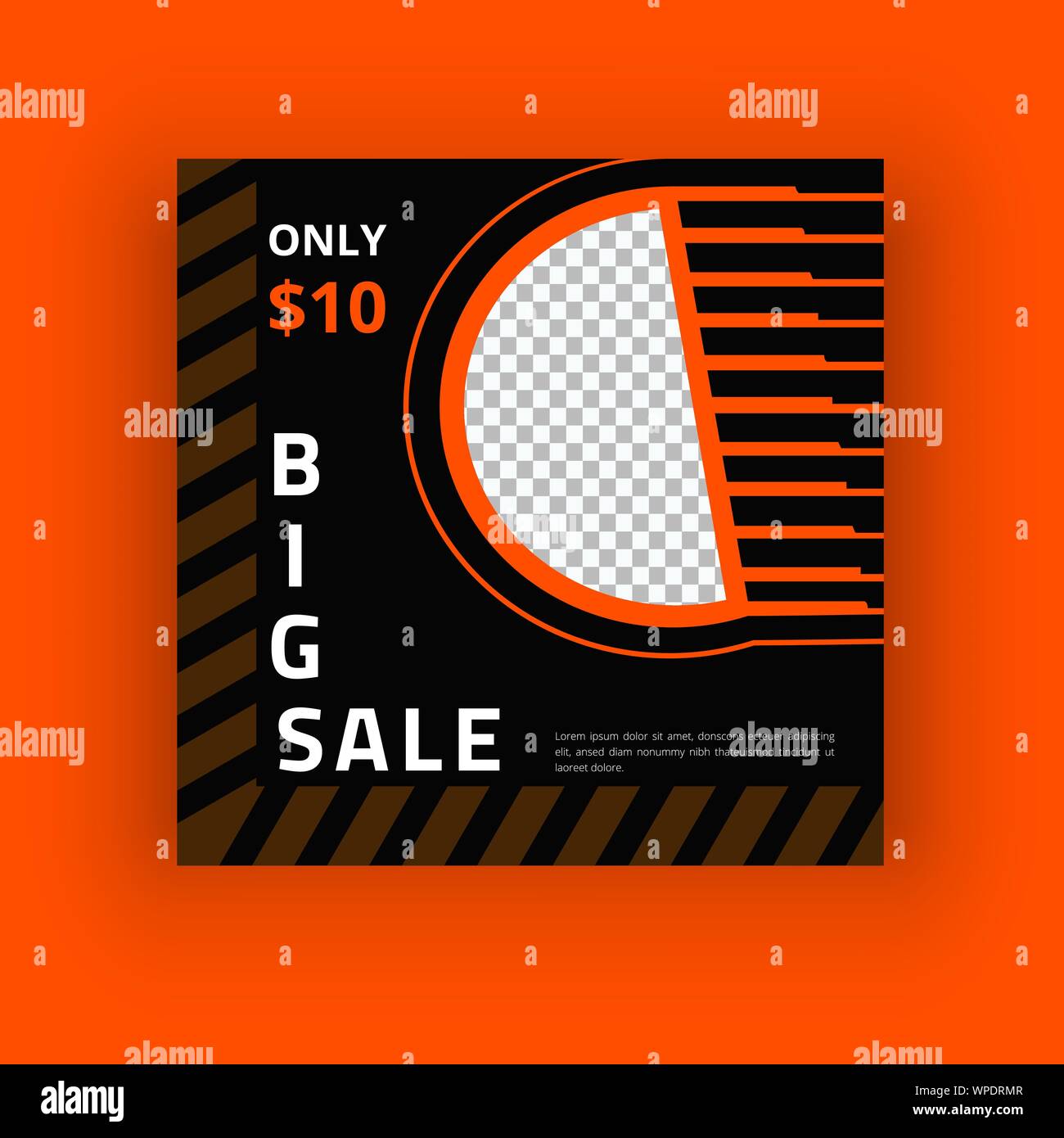 Alimenti grande vendita di media sociali modello post Illustrazione Vettoriale