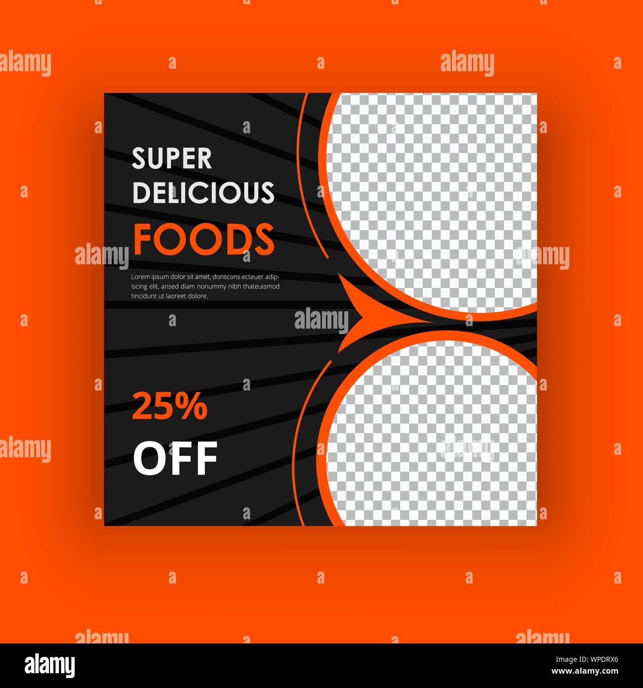 Super delizioso cibo social media post Illustrazione Vettoriale