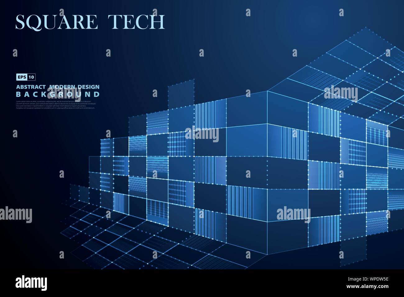 Abstract blue square tecnologia sfondo decorazione. Utilizzare per inserzione, poster, illustrazione della relazione annuale, flyer. illustrazione eps vettoriali10 Illustrazione Vettoriale