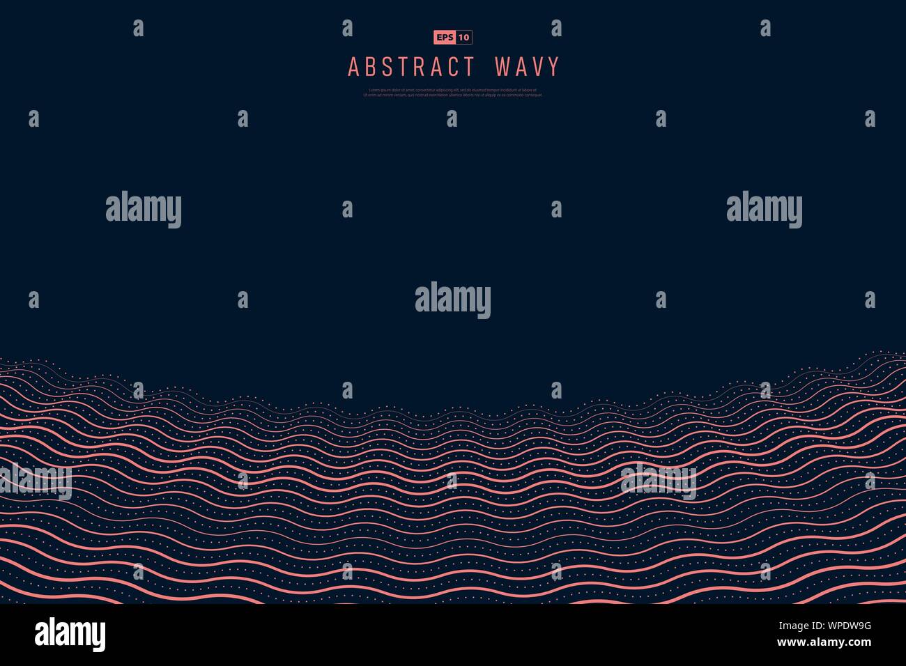 Abstract il minimo vitale coral color design ondulato su sfondo scuro. Utilizzare per creare poster, modello di progettazione, annuncio, artwork, presentazione. illustrazione vettore Illustrazione Vettoriale