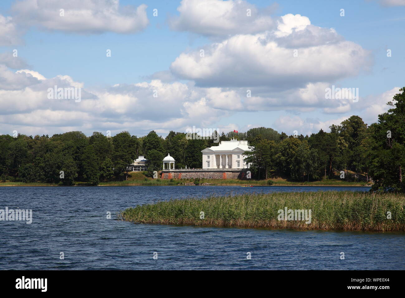 La Lituania è il primo ministro della residenza estiva sul Lago di Galve a Trakai, Lituania Foto Stock