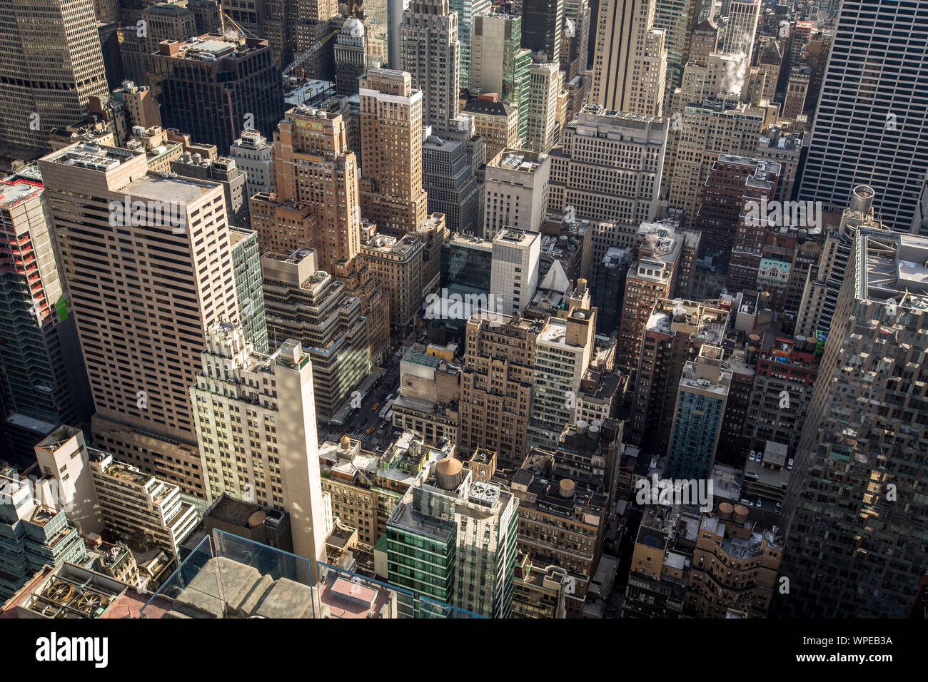 Vista elicottero Manhattan Foto Stock