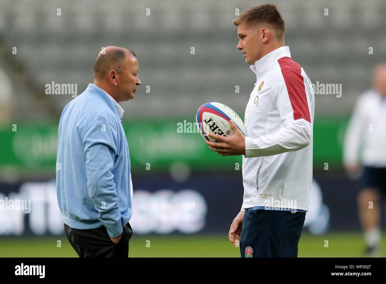 EDDIE JONES, OWEN FARRELL, INGHILTERRA V ITALIA QUILTER INTERNAZIONALI, 2019 Foto Stock