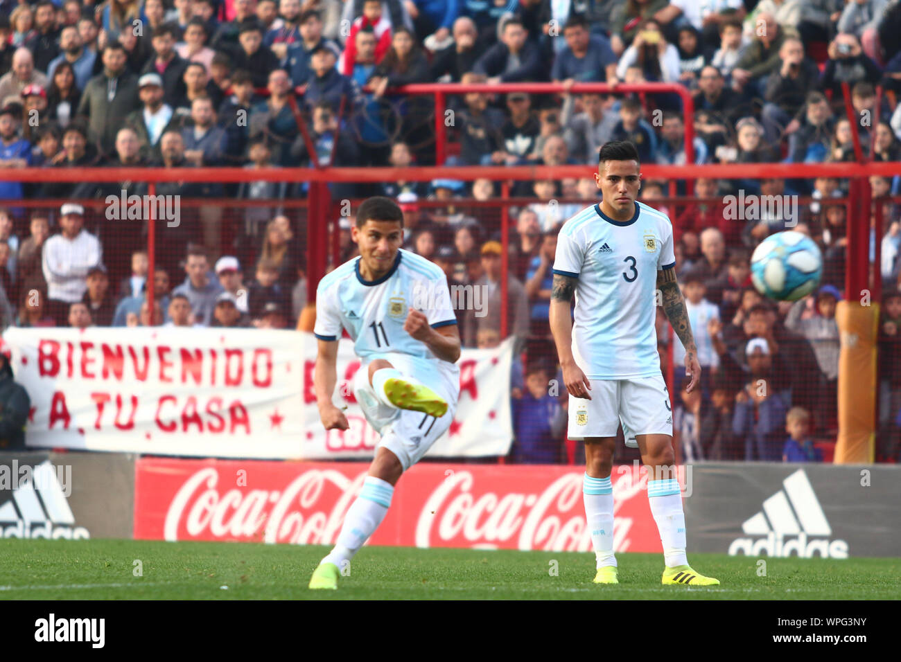 BUENOS AIRES, 08.09.2019: Lucas Robertone durante il match tra Argentina e la Colombia per l amichevole di Diego Maradona Stadium di Buenos Aires Foto Stock