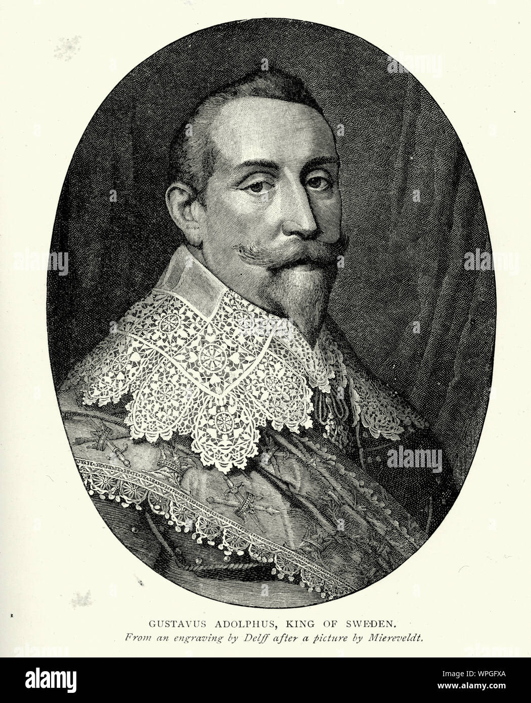 Gustavo Adolfo (9/19 dicembre 1594 - 6/16 Novembre 1632, O.S./N.S.), noto anche in lingua inglese come Gustav II Adolf o Gustav II Adolph, era il re di Svezia dal 1611 al 1632, ed è accreditato per la fondazione di Svezia come una grande potenza Foto Stock