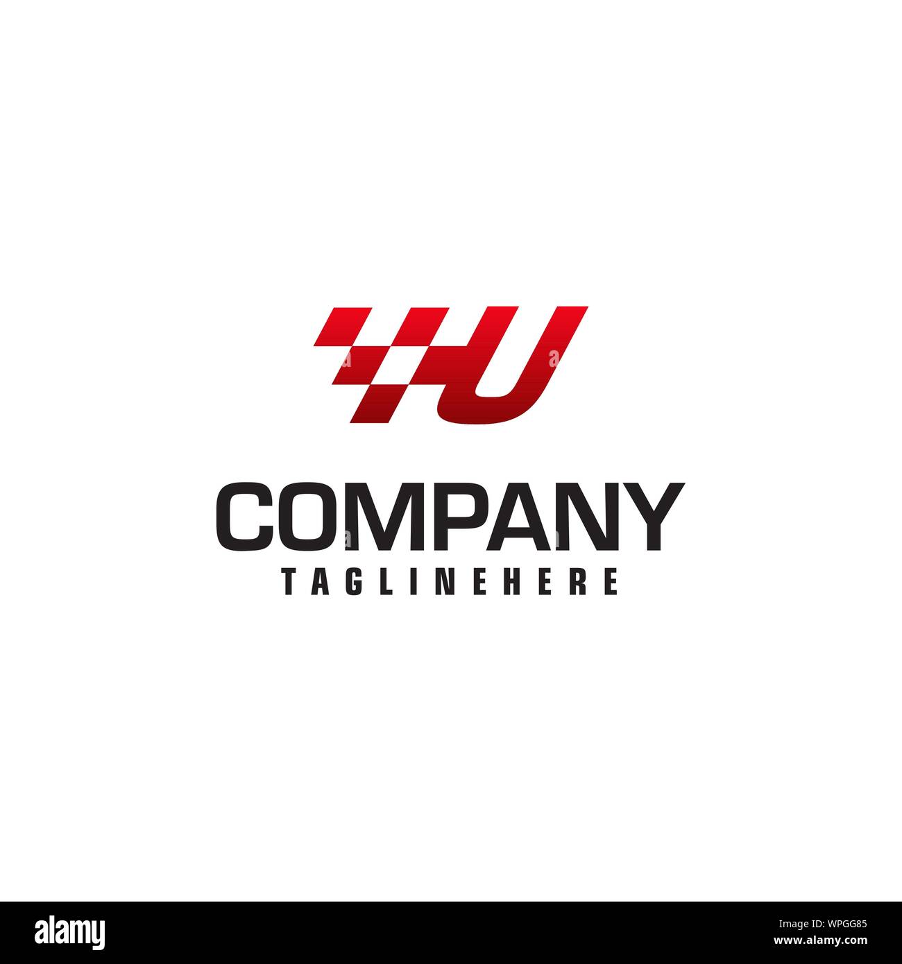 Velocità automatica lettera U modello logo illustrazione vettoriale Illustrazione Vettoriale