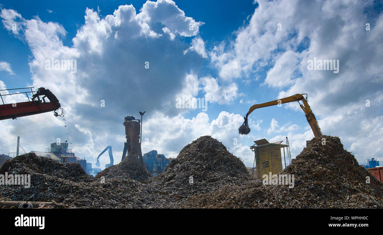 Rottami di metallo dump Foto Stock