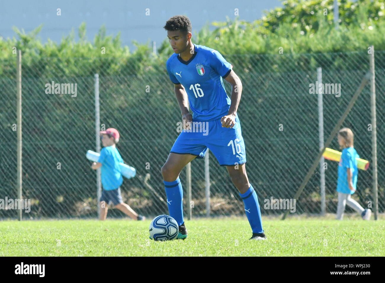 Colorno (PR), Italia, 09 Sep 2019, MICHAEL NTUBE Italia durante il test match 2019 Internazionale sotto 19 - Italia U19 Vs Svizzera U19 - Squadra di calcio italiano - Credit: LPS/Alessio Tarpini/Alamy Live News Foto Stock