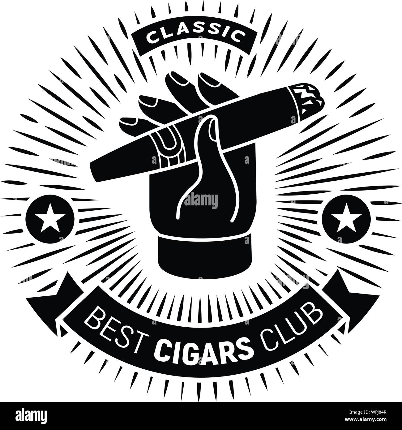 Miglior Cigar club logo. Semplice illustrazione delle migliori Cigar club logo vettoriali per il web design isolato su sfondo bianco Illustrazione Vettoriale