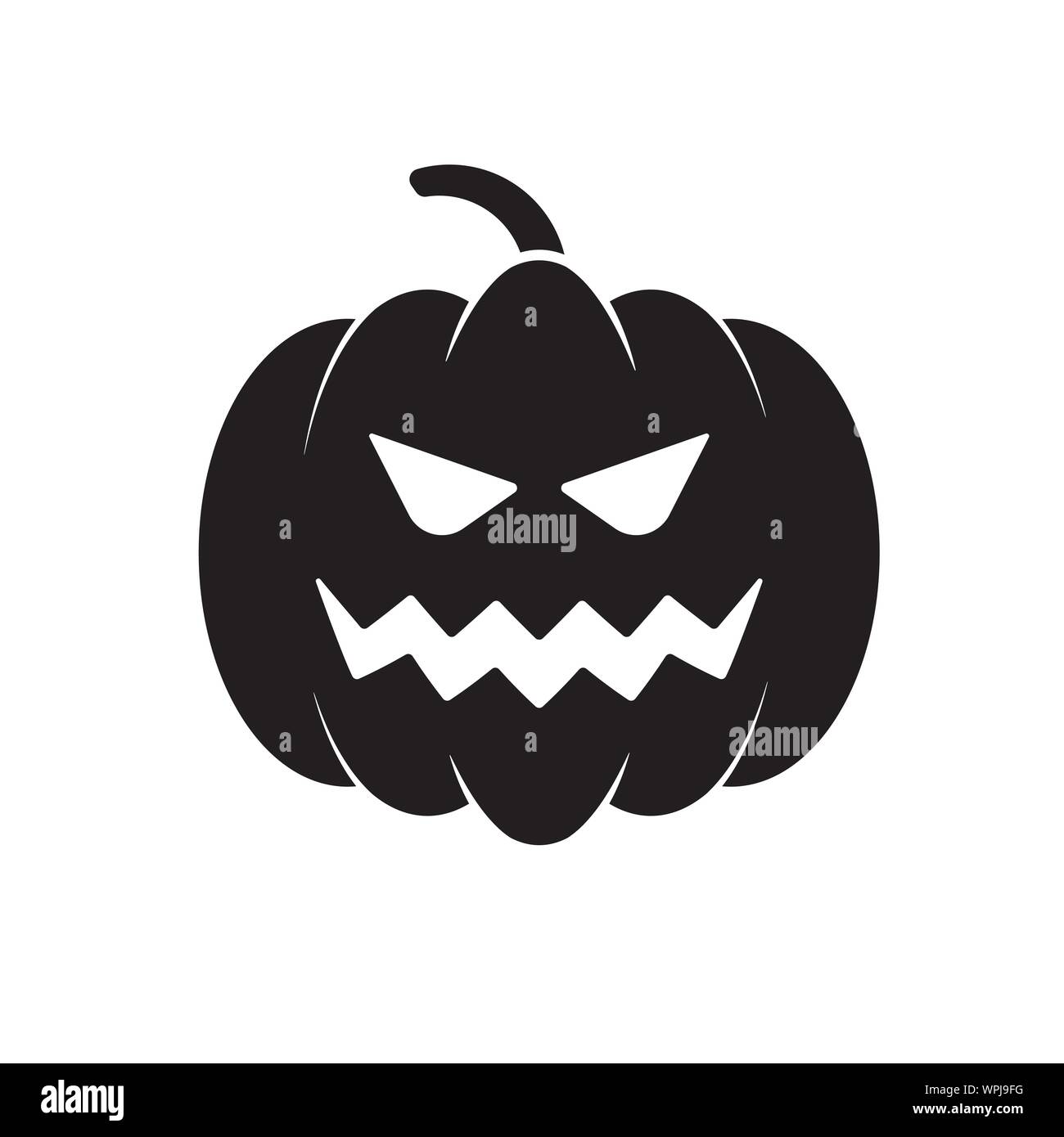 Jack o'zucca lanterna icona vettore. Solido nero simbolo di Halloween. Illustrazione Vettoriale