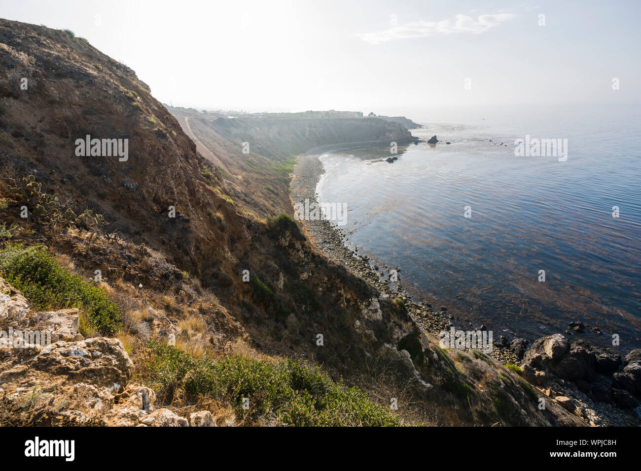 Costa panoramica vista di Pelican Cove Park in Rancho Palos Verdes Estates vicino a Los Angeles in California. Foto Stock
