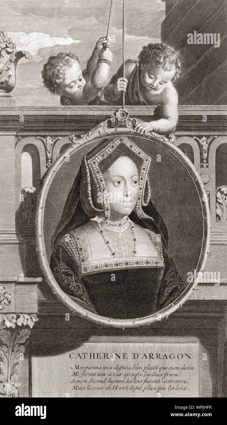 Caterina d'Aragona, anche ortografato Katherine, 1485-1536. Prima moglie di Henry VIII. Foto Stock