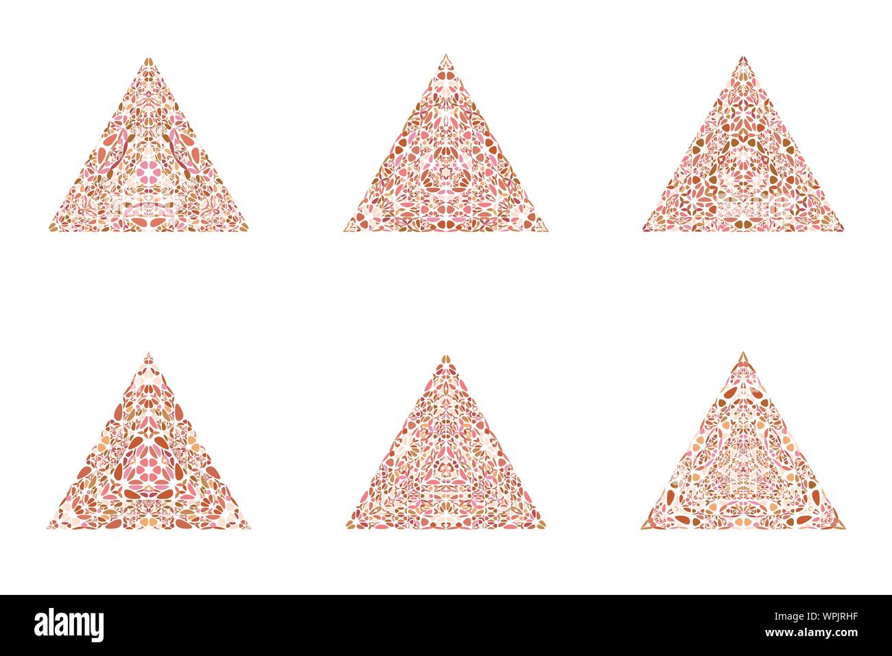 Isolato geometrici ornati floreali poligono triangolo collection - abstract ornamentali geometrici degli elementi del vettore Illustrazione Vettoriale