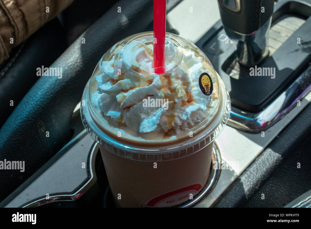 Scooters caffè sul Go Foto Stock