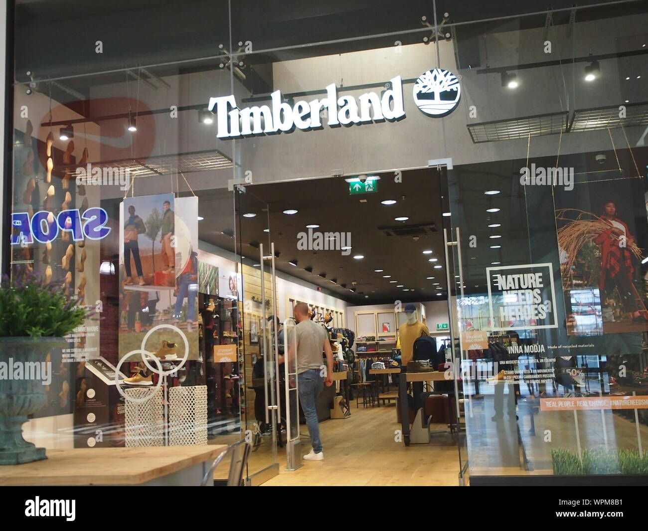 Timberland store in Intu shopping centre, Milton Keynes, Regno Unito Foto Stock