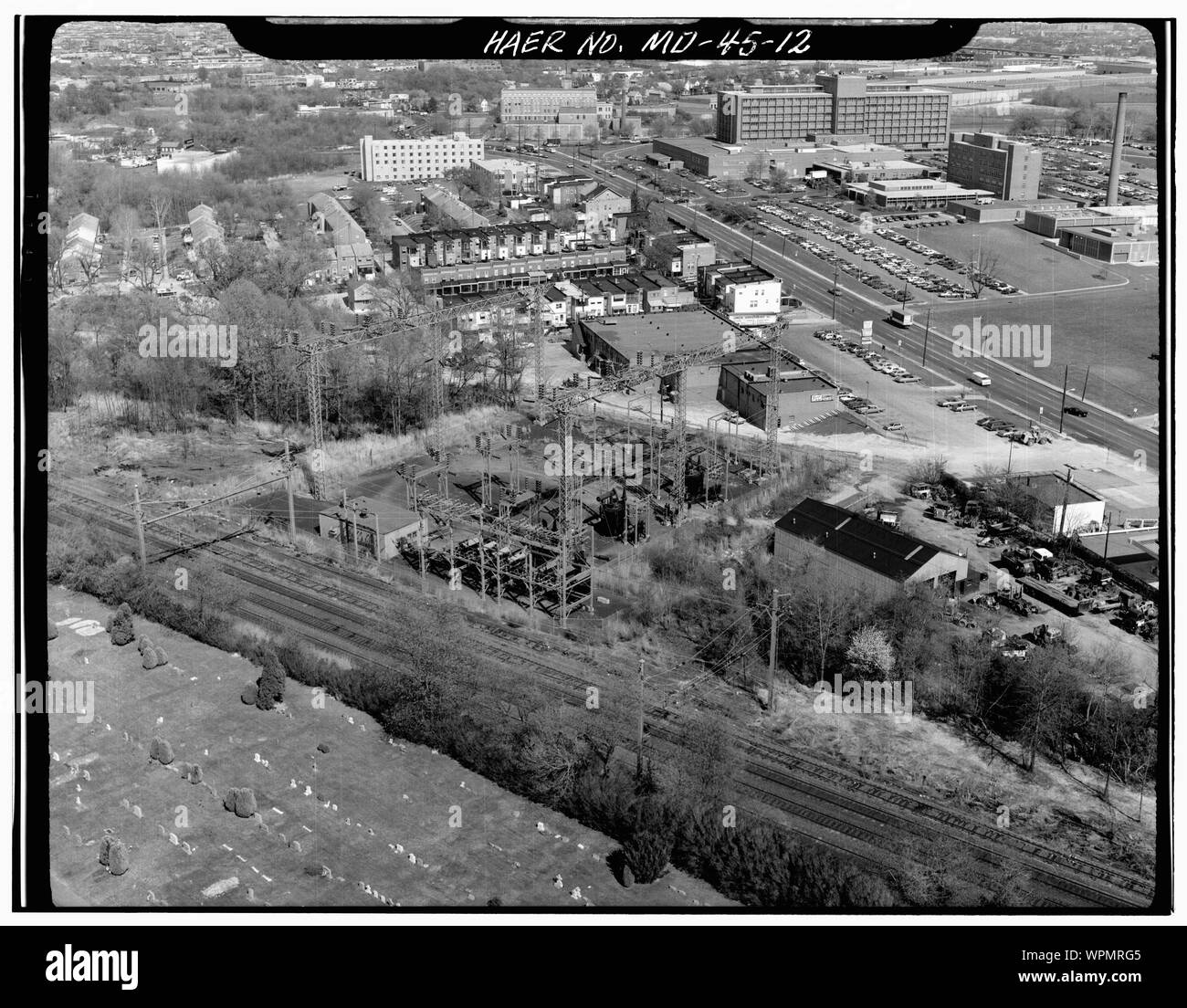 Loudon Park sottostazione. Violetville, città di Baltimora, MD. Sec. 1201, MP 100.50. - Nord-est del corridoio ferroviario, Amtrak itinerario tra il distretto di Columbia-Maryland linea di stato e stato Maryland-Delaware linea, Baltimore, Città indipendente, MD; Foto Stock