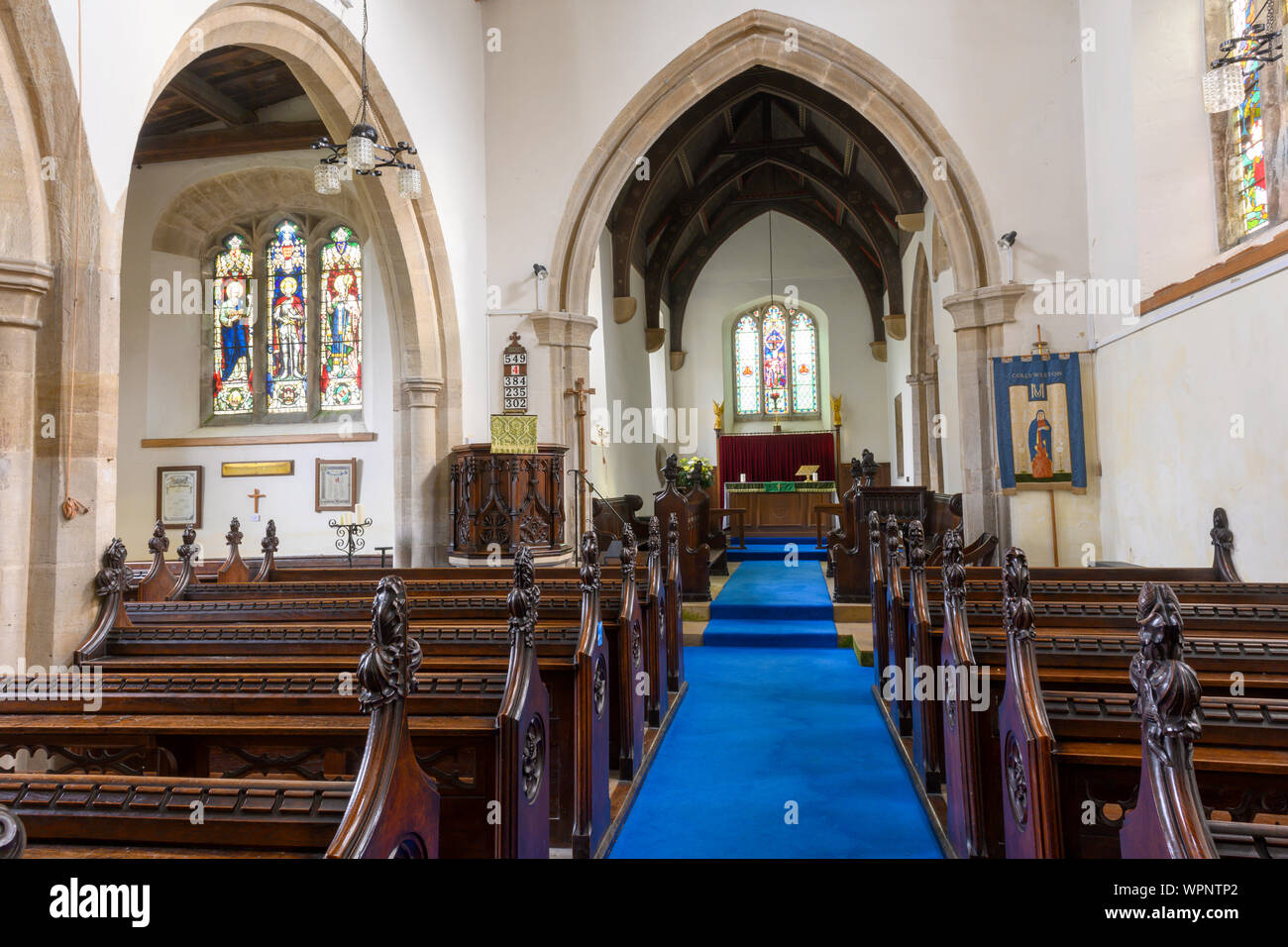 Tutti i Santi & St James chiesa parrocchiale di Collyweston, Northamptonshire, England, Regno Unito Foto Stock