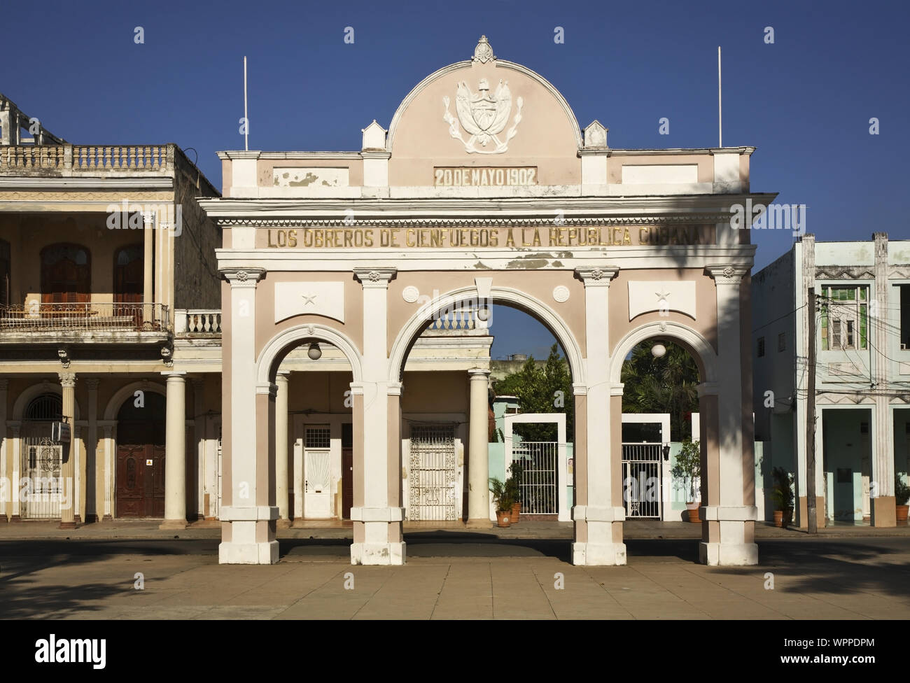 Arco di Trionfo di Jose Marti park. Cienfuegos. Cuba Foto Stock