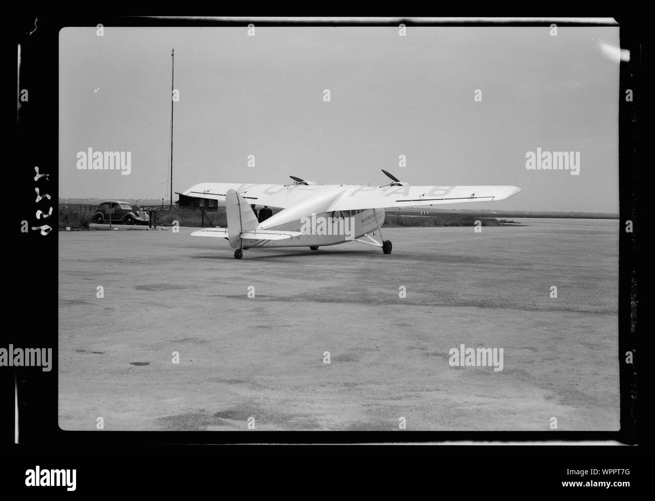 Lydda Air Port. Palestina Airways piano pronto al decollo Foto Stock