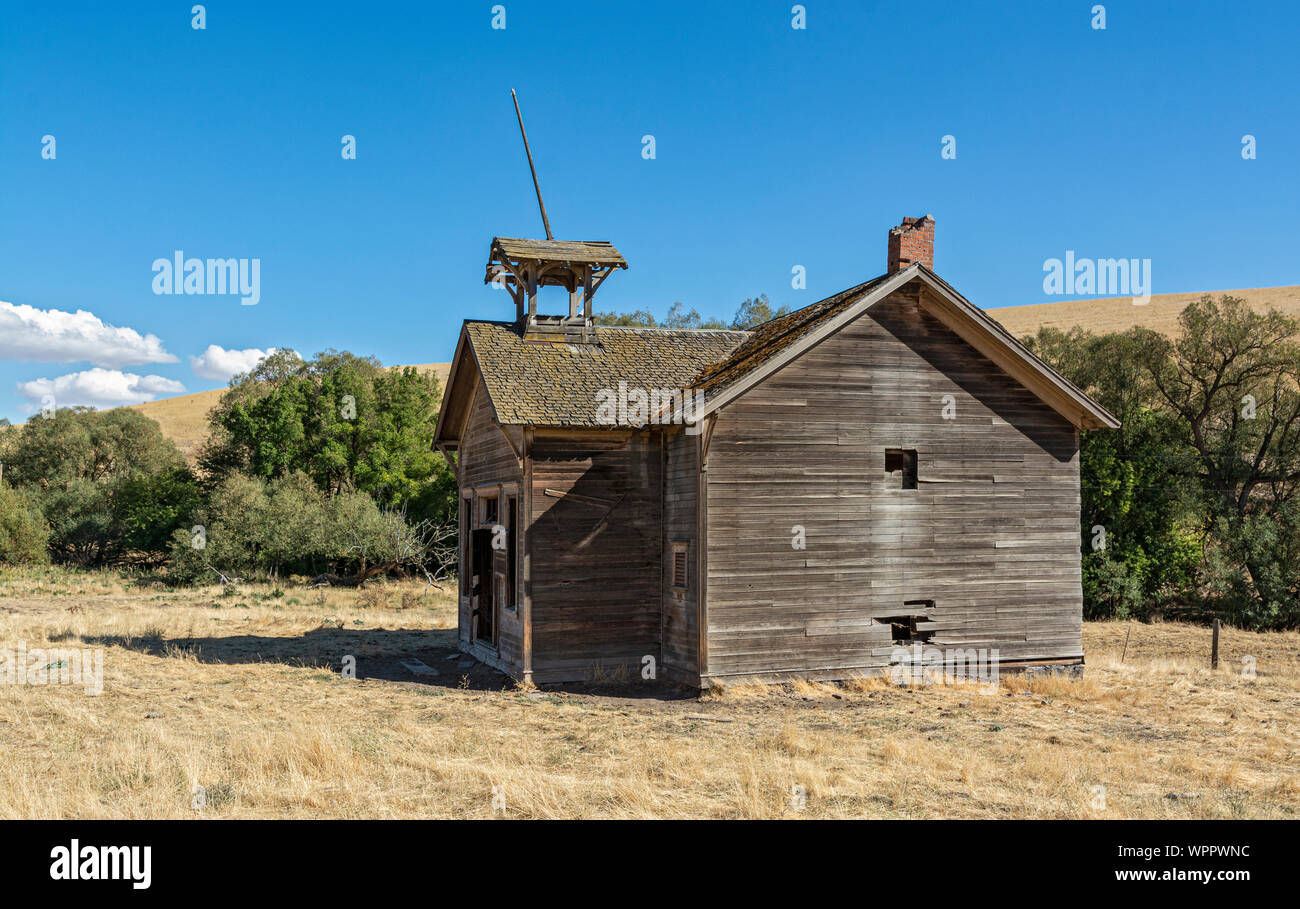 Washington, Regione Palouse, Garfield County, Lynn Gulch Road, Lynn Distretto Scolastico n. 4, sito storico Foto Stock