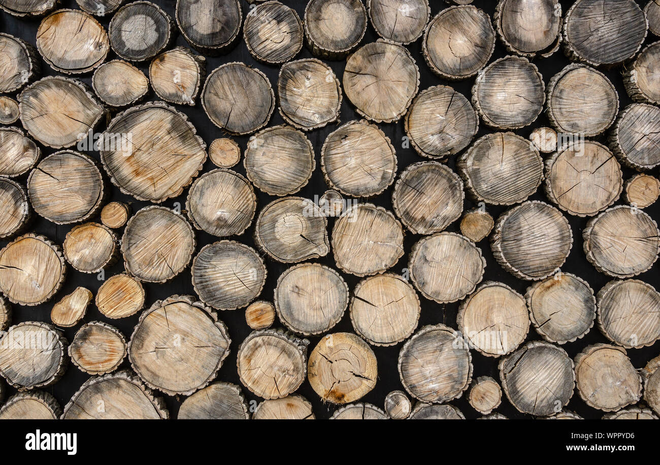 Barre di legno come sfondo. Foto Stock