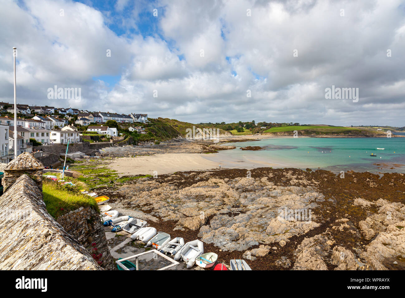 In estate sul lungomare a Portscatho Cornwall Inghilterra UK Europa Foto Stock