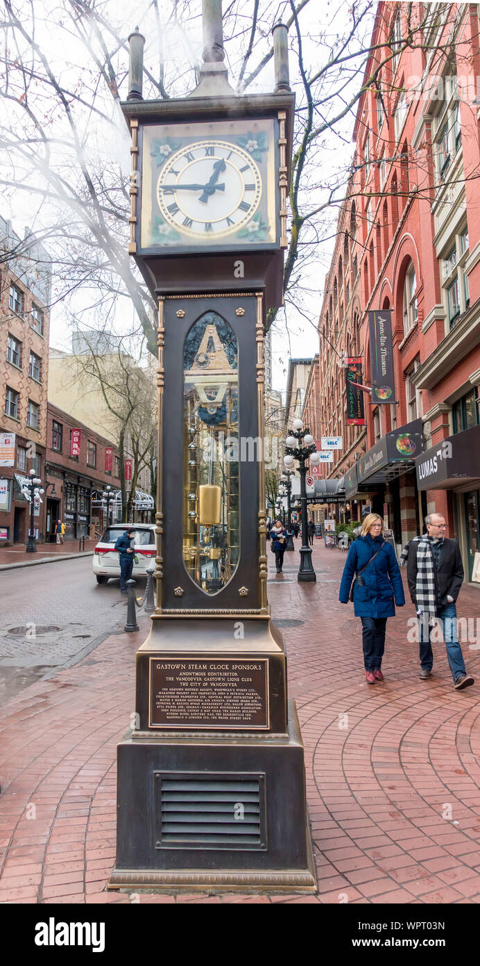 Orologio di gas Gastown, Vancouver, Canada Foto Stock