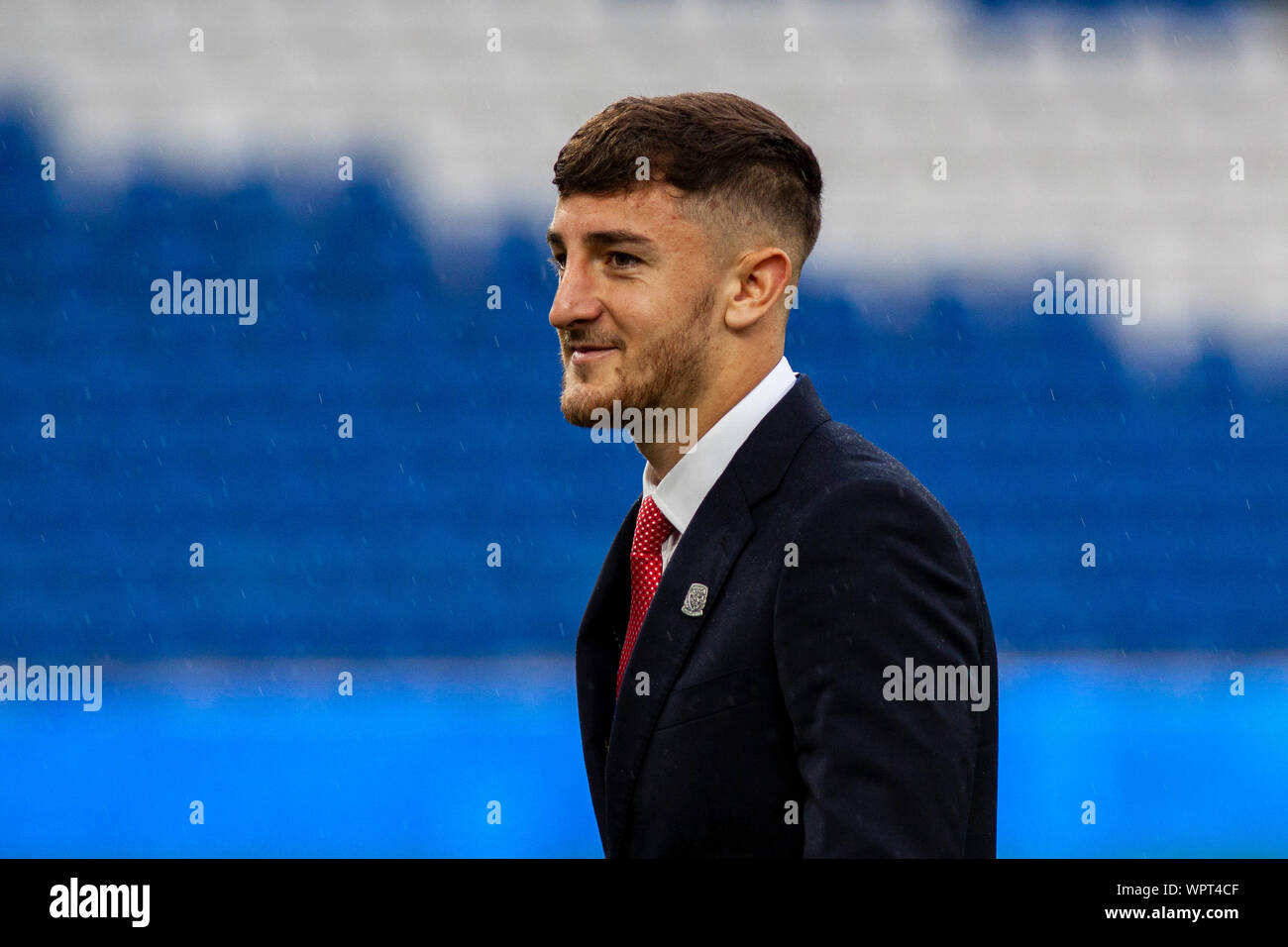 Tom Lockyer del Galles arriva a Cardiff City Stadium. Il Galles v Bielorussia sfida internazionale corrisponde al Cardiff City Stadium. Lewis Mitchell/YC Foto Stock