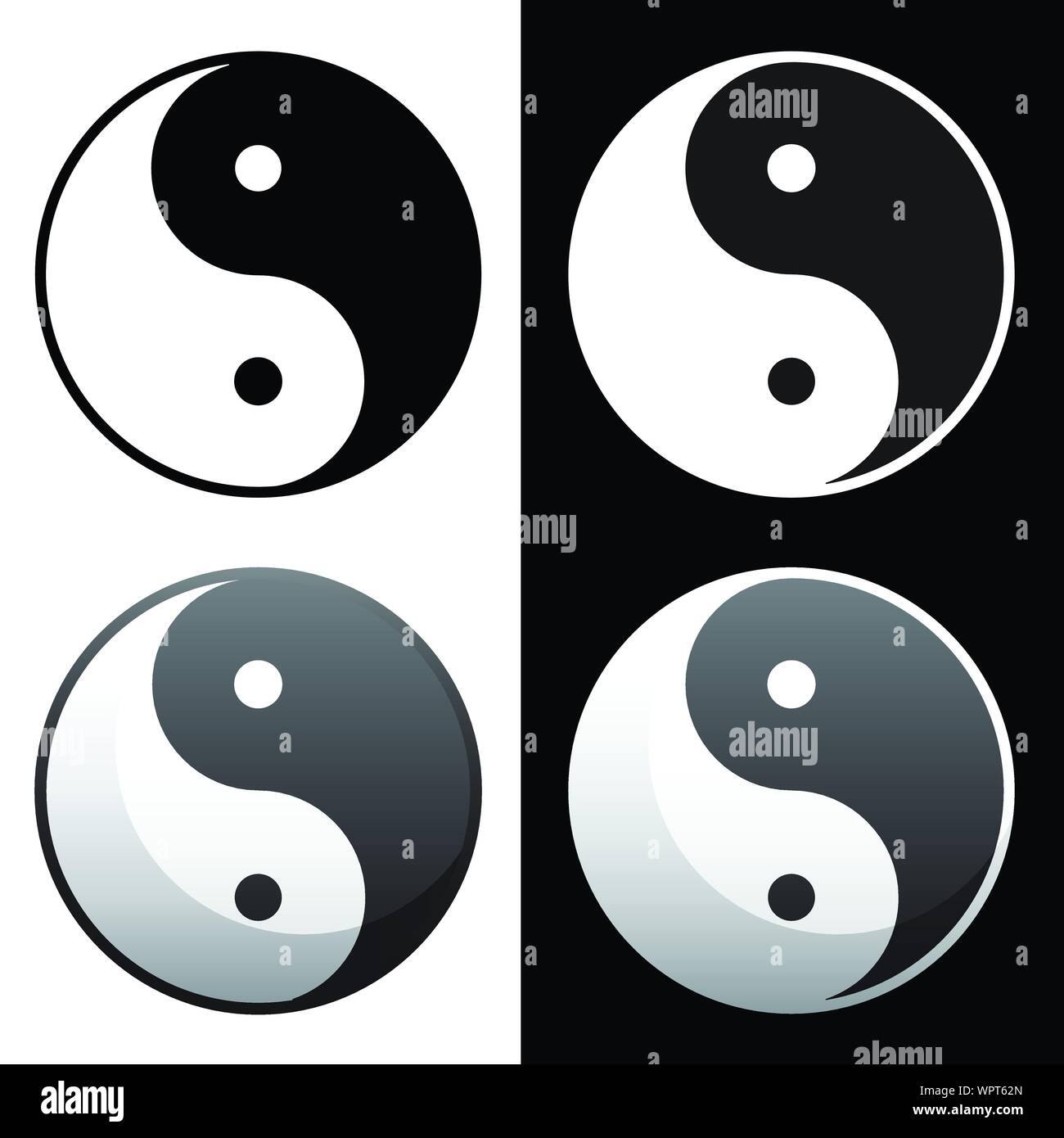 Yin Yang simbolo isolato illustrazione vettoriale Illustrazione Vettoriale