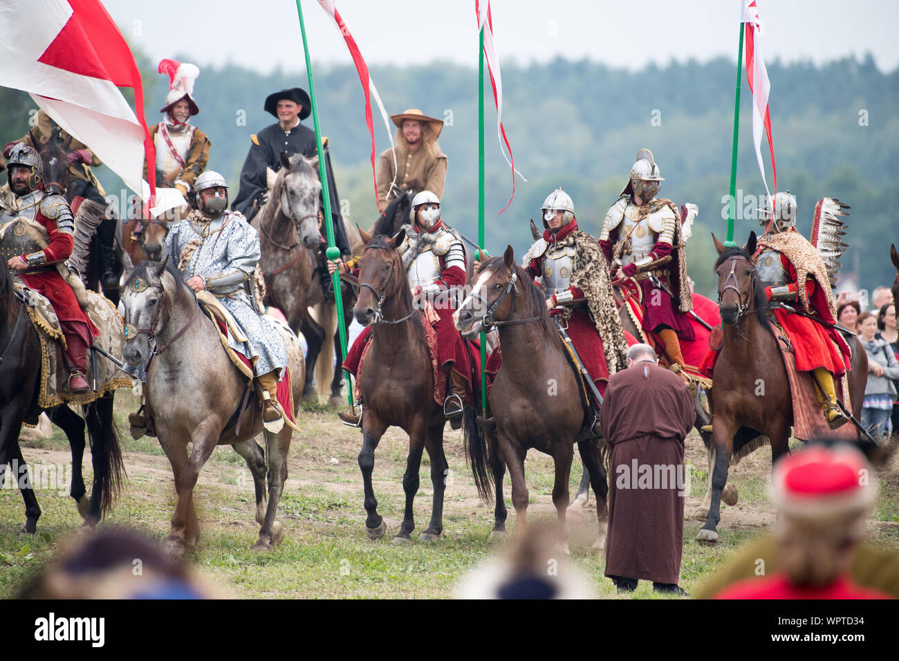 Ussari polacchi in Vivat Vasa 2019 Battaglia di due Vasas 1626 rievocazione in Gniew, Polonia. 10 agosto 2019 © Wojciech Strozyk / Alamy Stock Photo Foto Stock