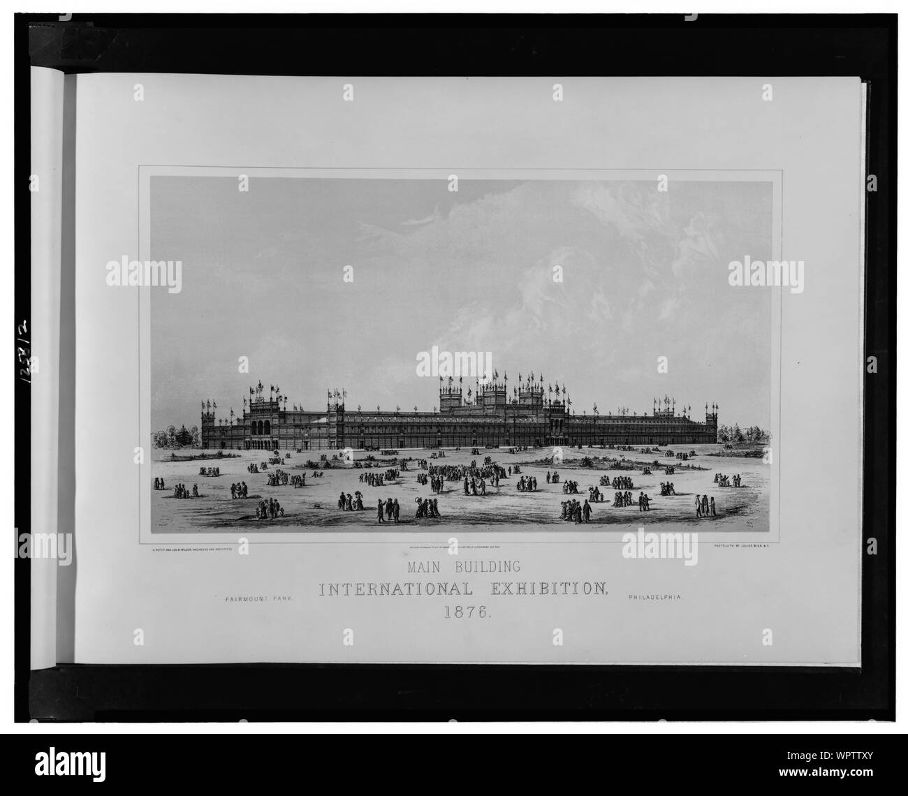 Edificio principale, mostra internazionale, 1876--Fairmont Park, Philadelphia / H. Pettit e Jos. M. Wilson, ingegneri e architetti; foto-lith. da Julius Bien, N.Y. Foto Stock