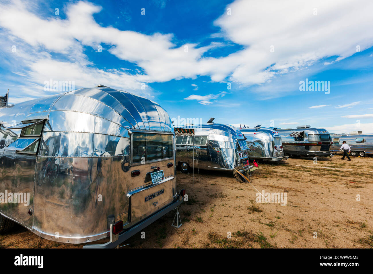 Camping Airstream rimorchi al Airstream vintage Club Rocky Mountain Rally Foto Stock