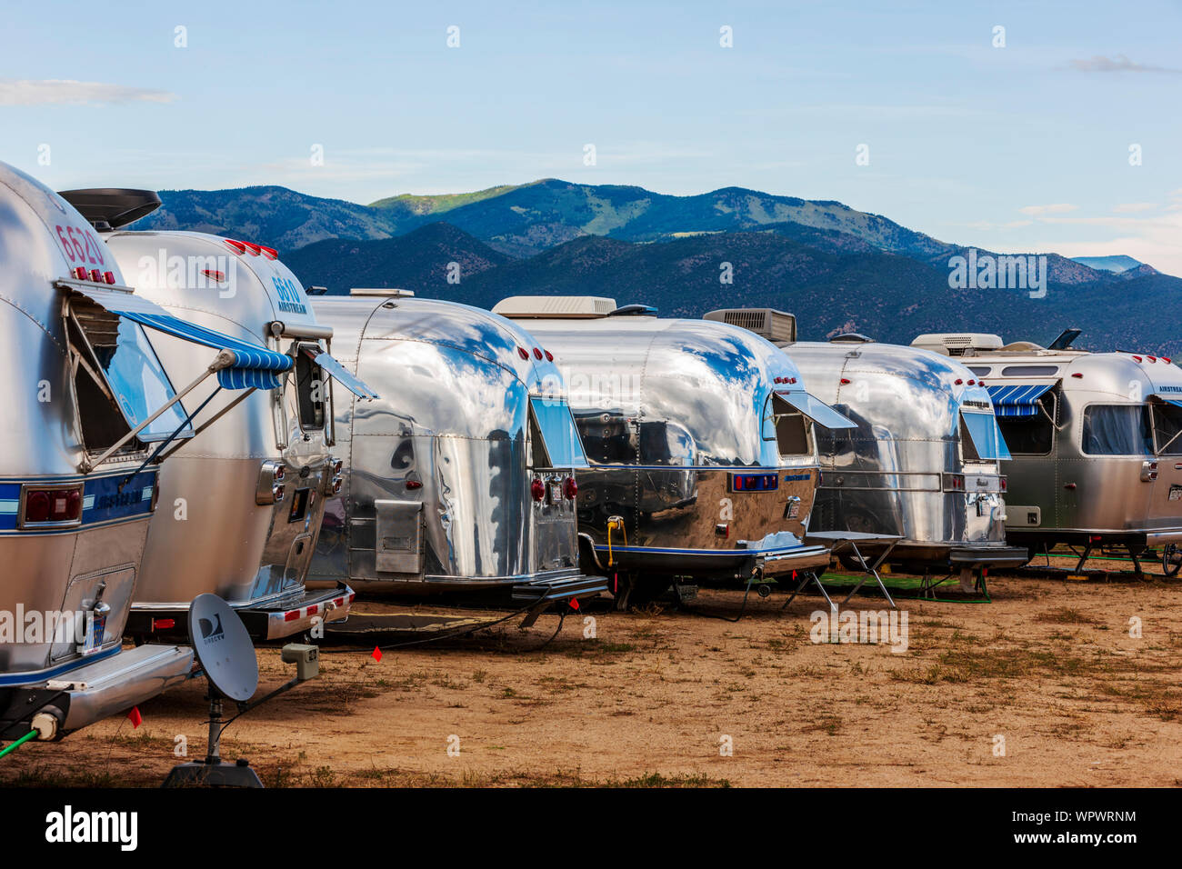 Camping Airstream rimorchi al Airstream vintage Club Rocky Mountain Rally Foto Stock