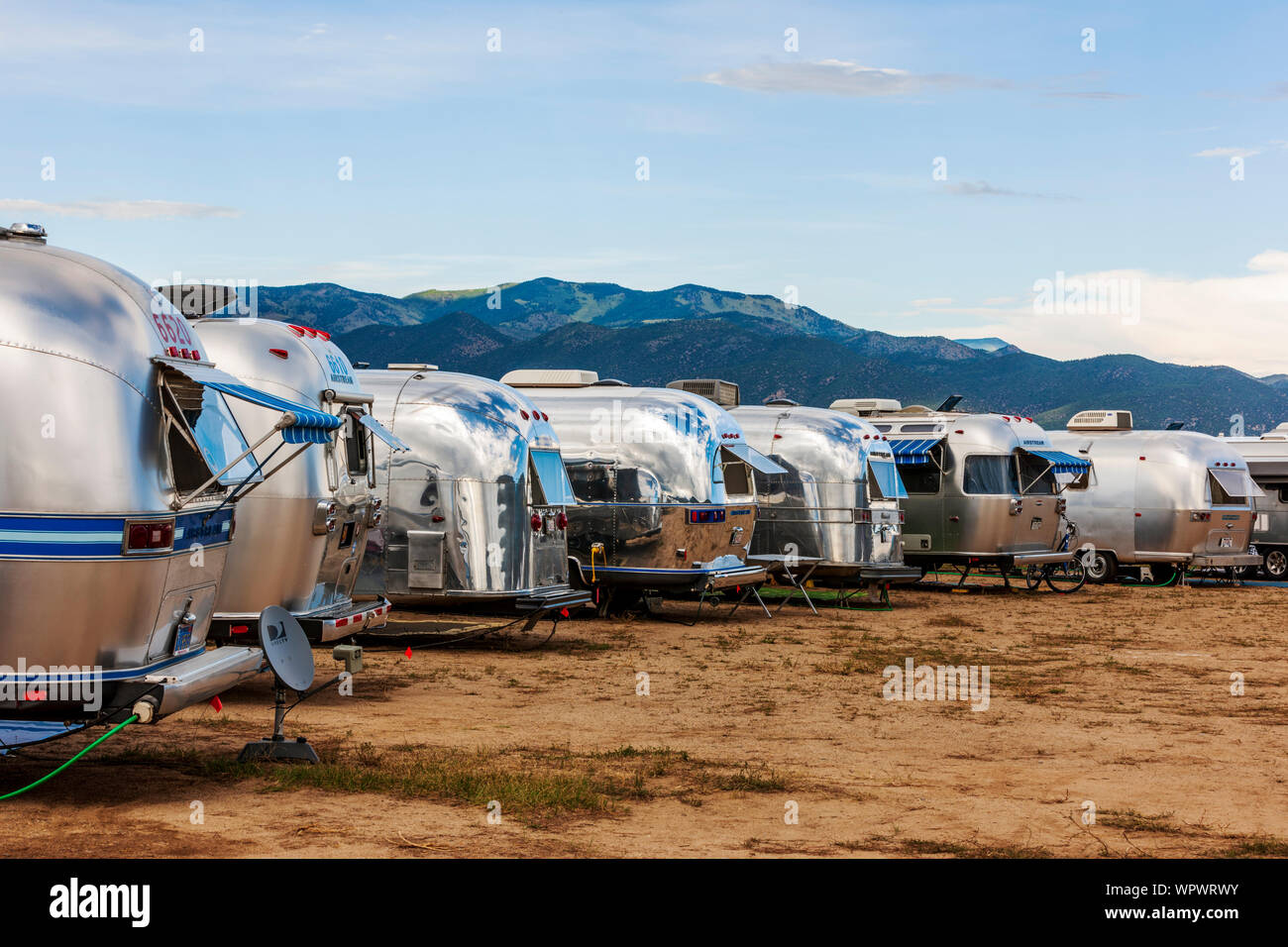 Camping Airstream rimorchi al Airstream vintage Club Rocky Mountain Rally Foto Stock