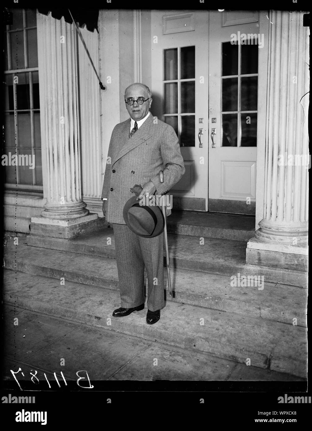 Uomo alla Casa Bianca di Washington, D.C. Foto Stock
