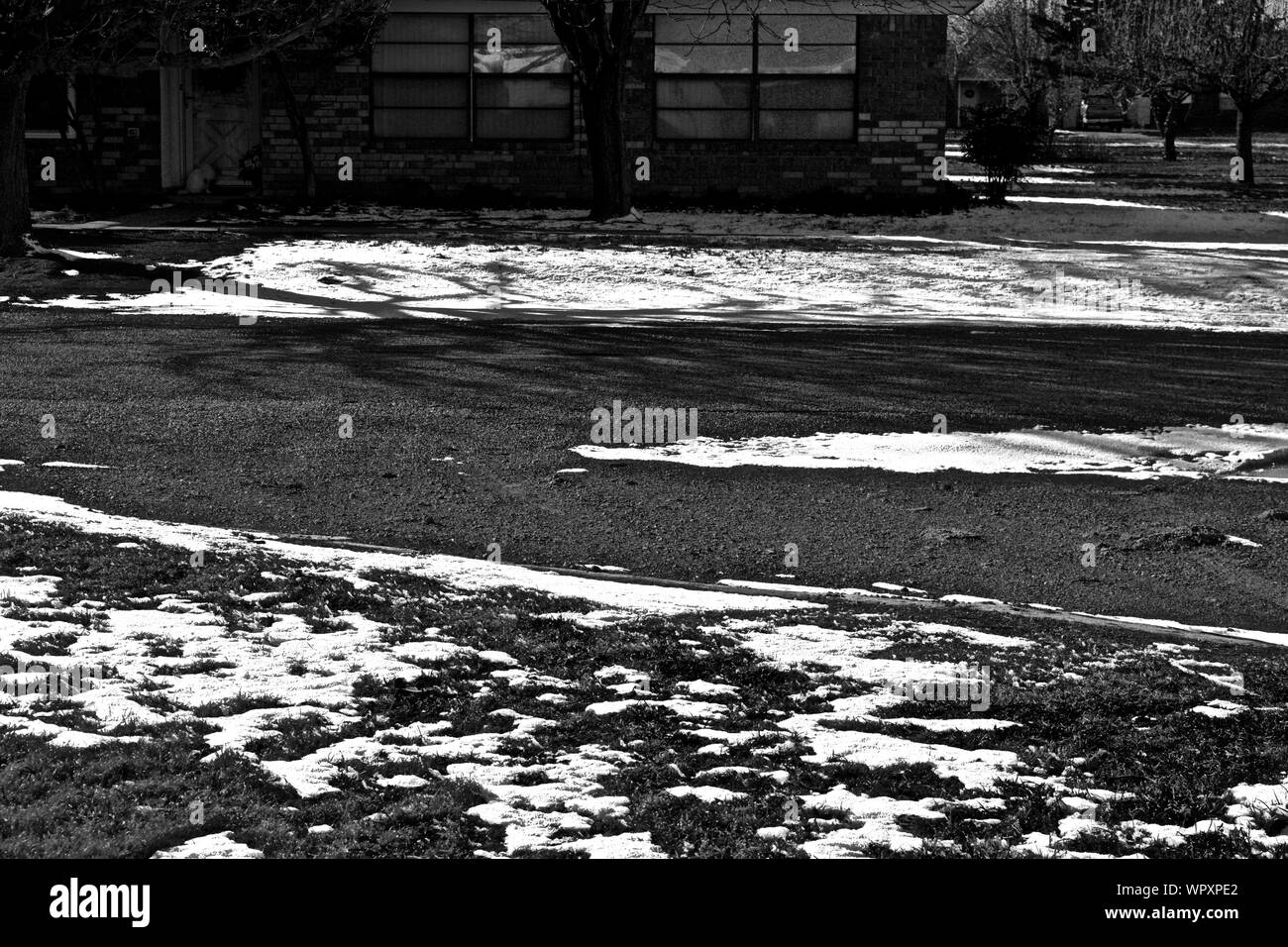 Luce la caduta di neve, Canyon, Texas Foto Stock