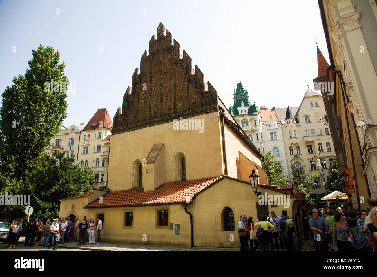 Il XIII secolo Sinagoga Vecchia-Nuova l'Europa è il lavoro più antica sinagoga. Praga Repubblica Ceca. Foto Stock