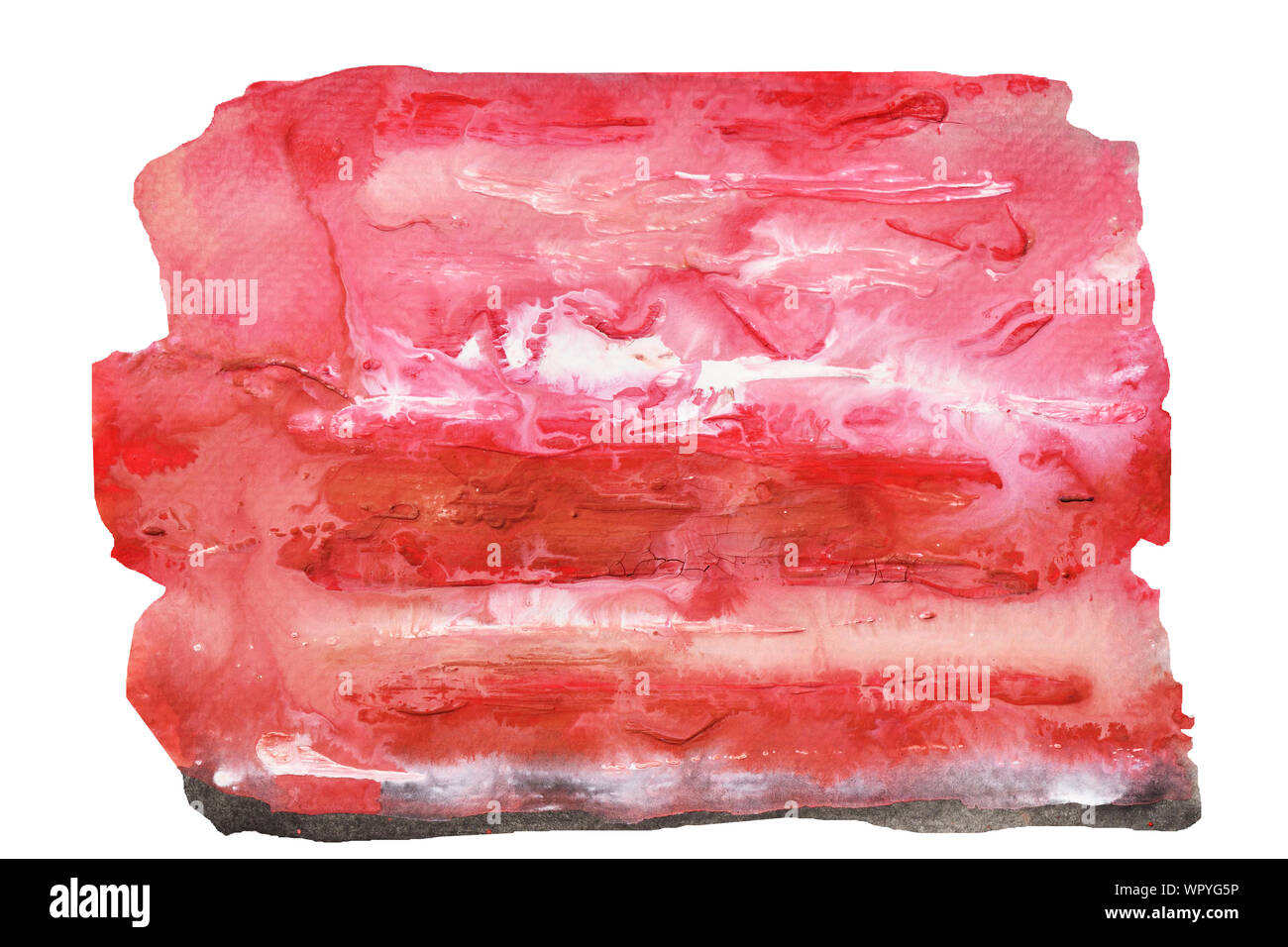 Marrone con il bianco e il rosso delle macchie sul flusso colore rosa superficie , sfondo astratto e illustrazione dal colore acrilico pittura Foto Stock