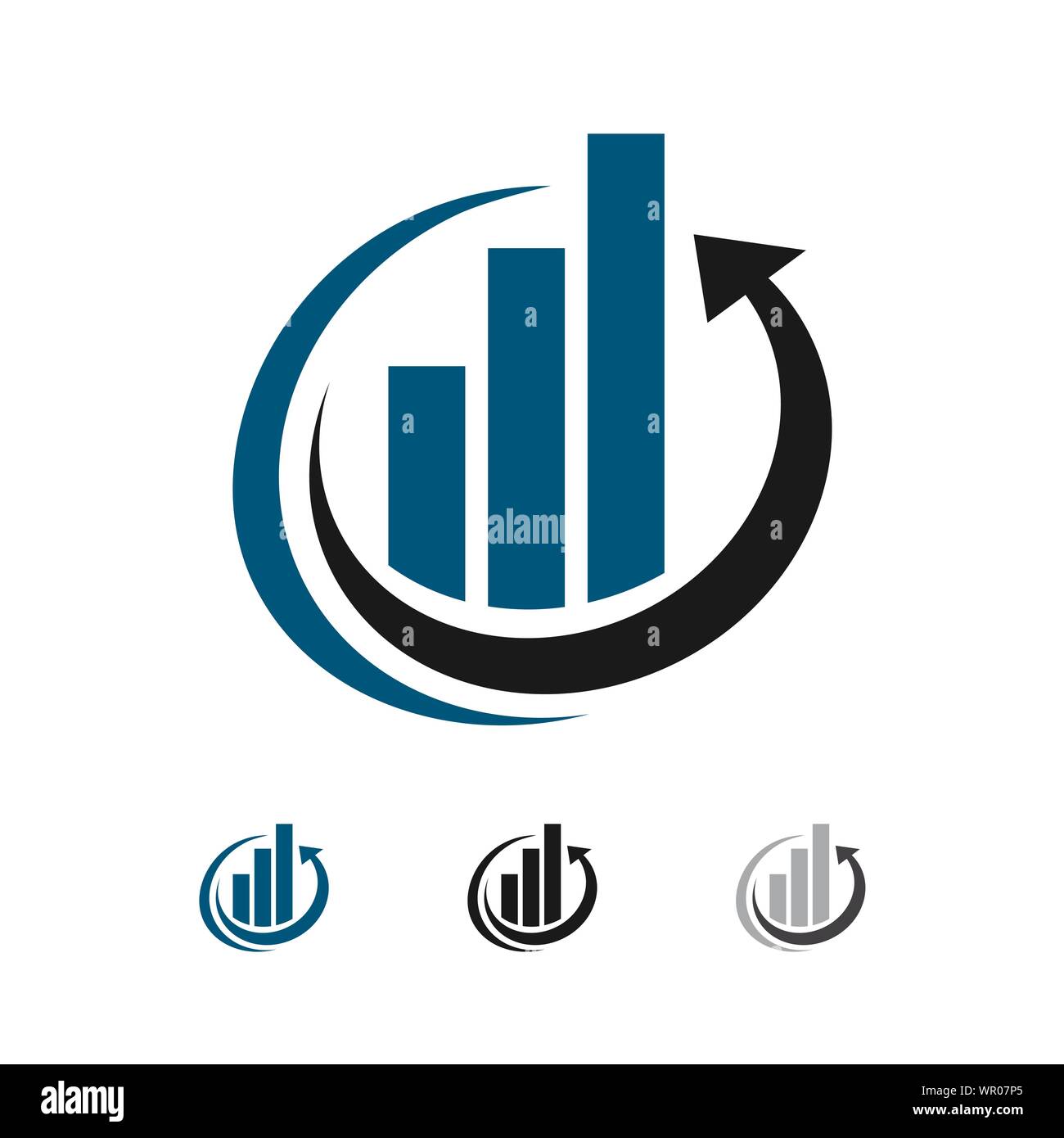 Grafico astratto e la freccia per economia aziendale corporate finance marketing vettore logo Illustrazione Vettoriale