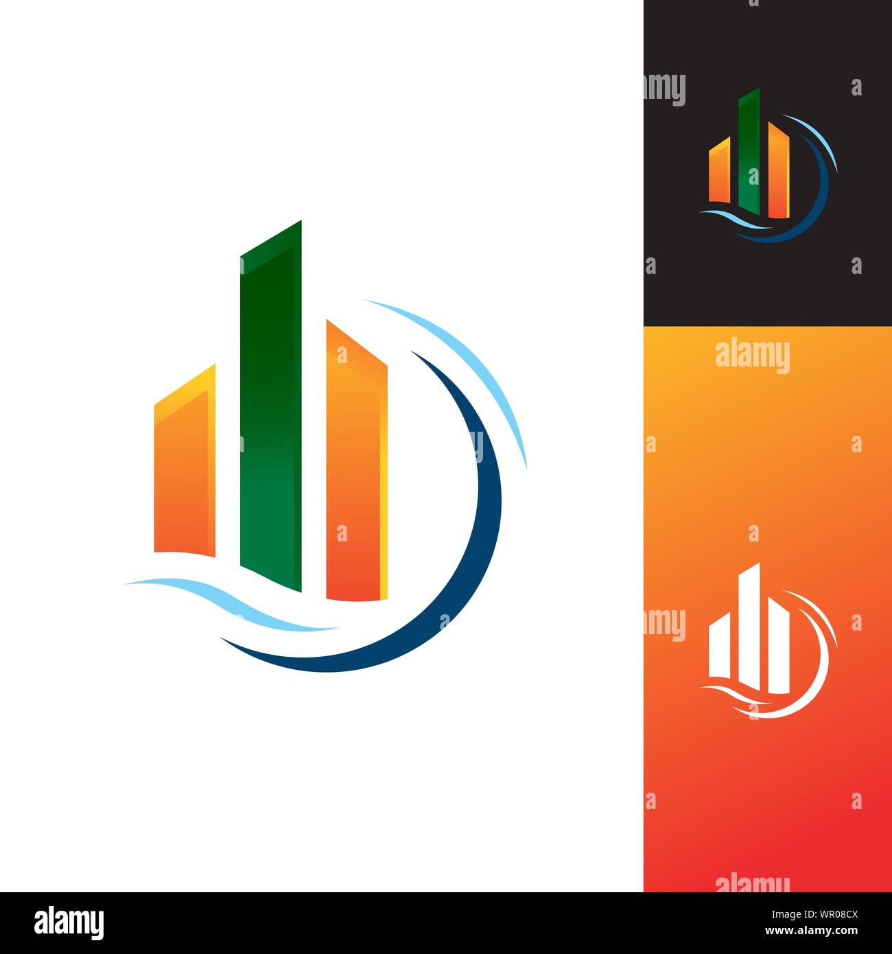 Grafico astratto e la freccia per economia aziendale corporate finance marketing vettore logo Illustrazione Vettoriale