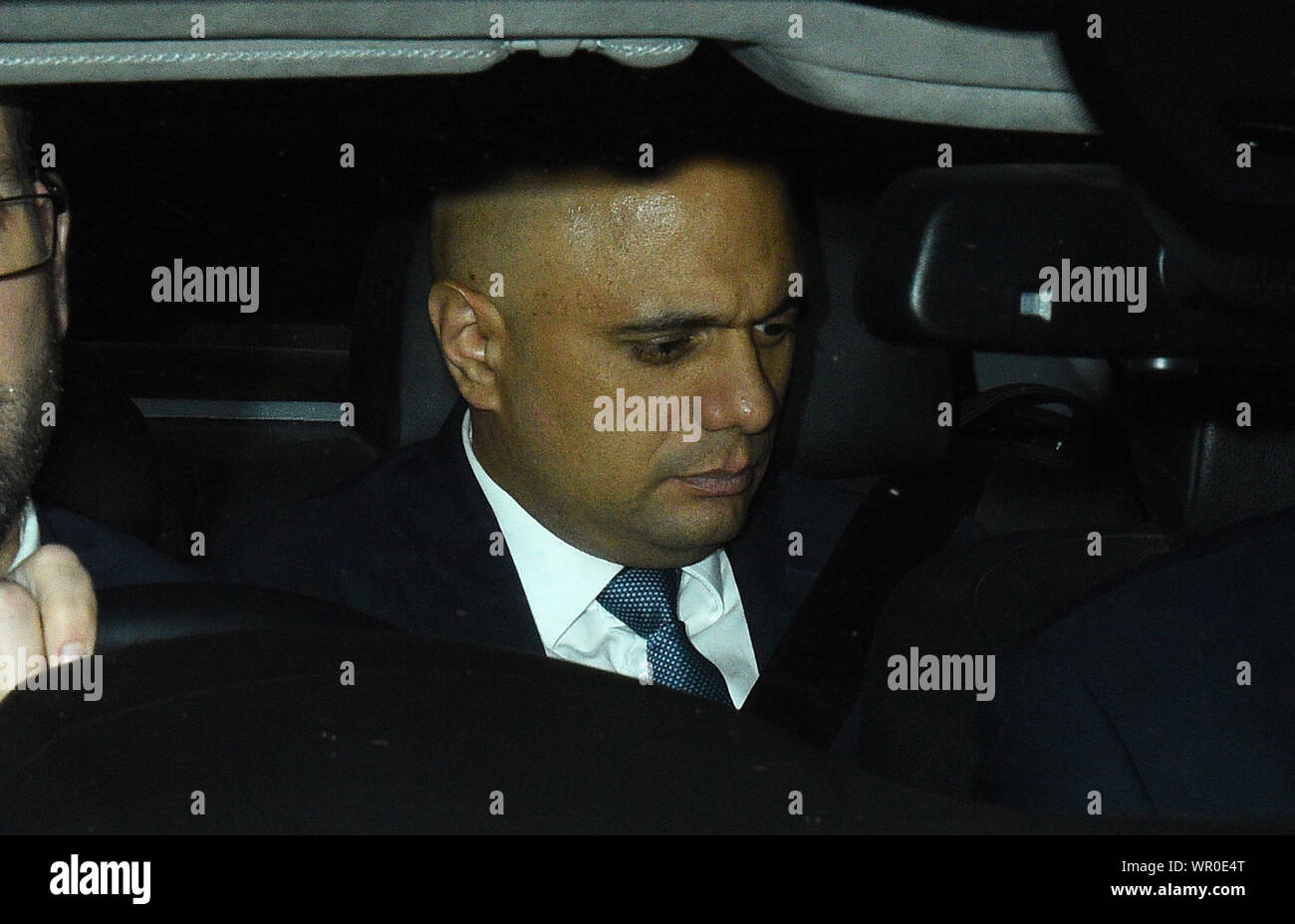Il cancelliere dello scacchiere Sajid Javid lascia la sede del Parlamento a Londra in seguito a un voto di Commons dove il primo ministro Boris Johnson non è riuscita nel suo secondo tentativo di conquistare il supporto per fissare un inizio di elezione. Foto di PA. Picture Data: martedì 10 settembre, 2019. Vedere PA storia politica Brexit. Foto di credito dovrebbe leggere: Kirsty O'Connor/PA FILO Foto Stock