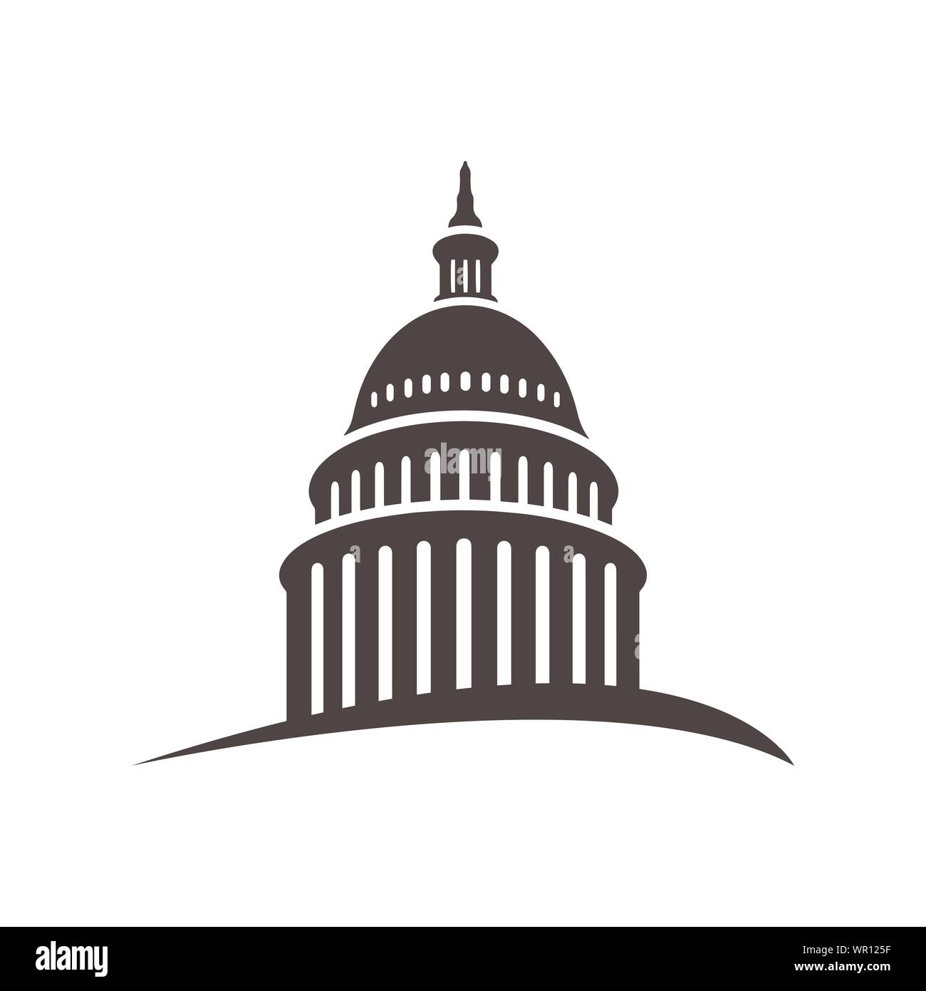 Creative Premium Landmark Capitol Building vettore logo design iconico illustrazioni Illustrazione Vettoriale