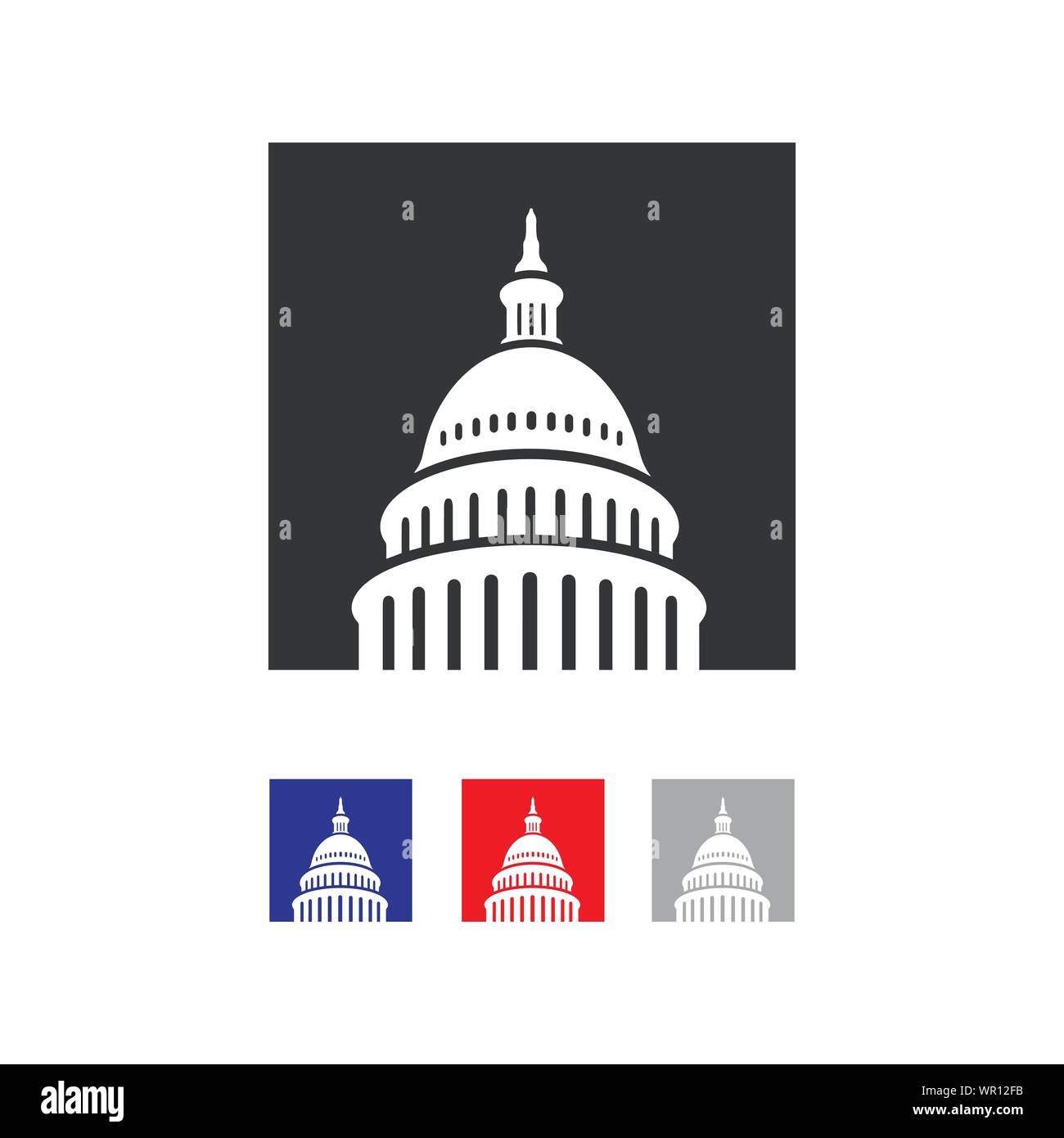 Icona del governo premium Creative Capitol Building vettore logo design iconico punto di riferimento le illustrazioni Illustrazione Vettoriale