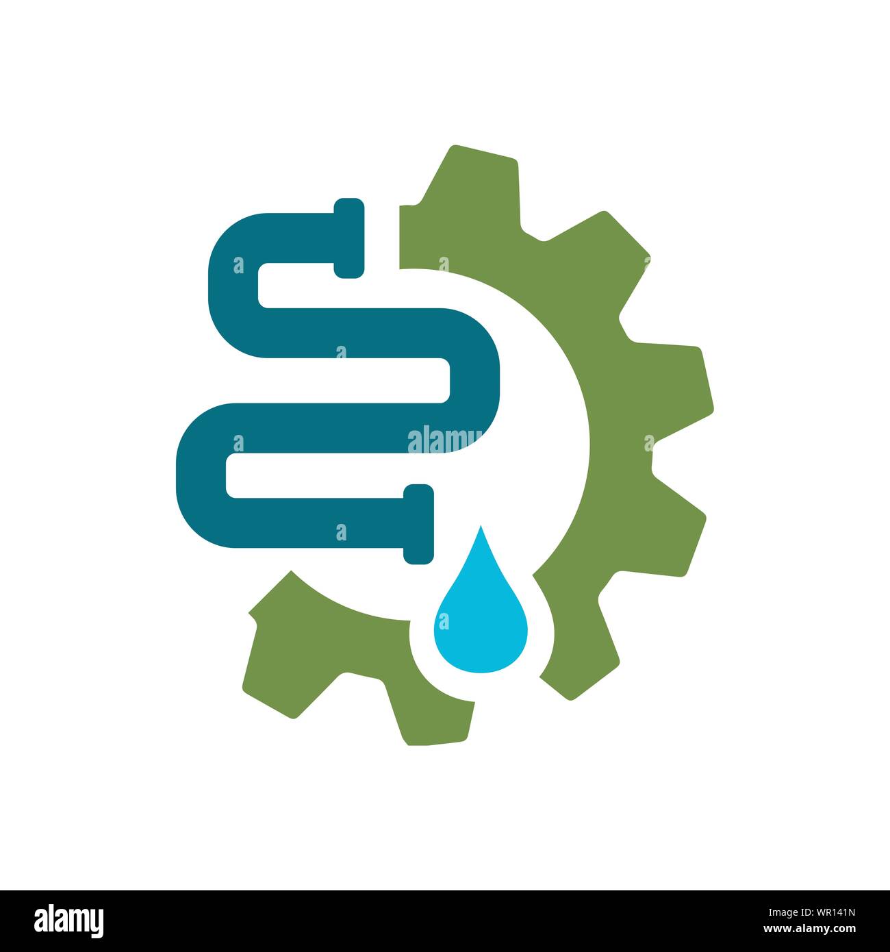 Plumbing acqua e riparare i sistemi di alimentazione di logo di drenaggio vettore di design Illustrazione Vettoriale