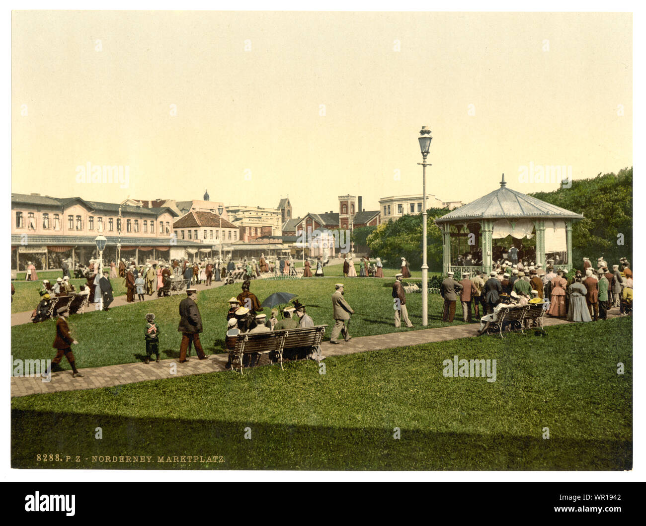 Market Place, Norderney, Germania; titolo dalla Detroit Publishing Co., catalogo J-sezione estera. Detroit, Michigan. : Detroit Photographic Company, 1905.; stampa n. 8288.; fa parte di: Viste della Germania nella stampa Photochrom collection.; Foto Stock