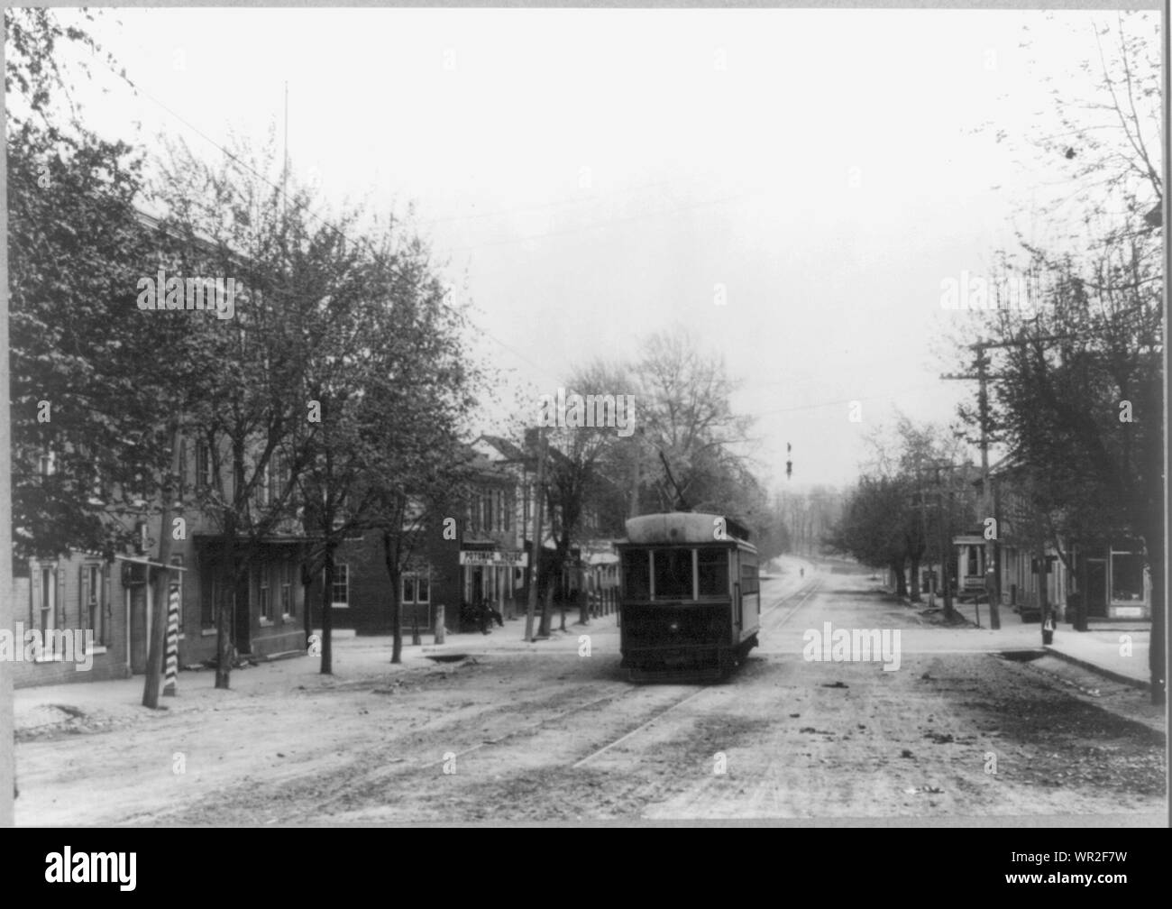 Maryland. Williamsport. Il tram che passa Potomac House Foto Stock