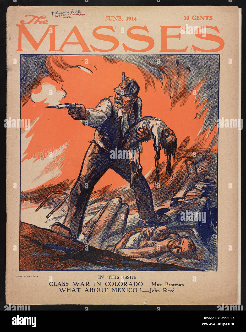 Massacro durante il Colorado sciopero del carbone a Ludlow, Colorado] / disegnato da John Sloan Foto Stock