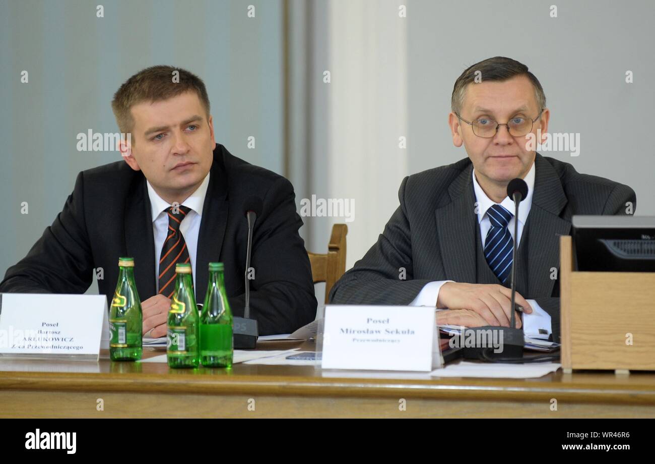 18.02.2010 Varsavia, Polonia. Nella foto: Bartosz Arlukowicz, Miroslaw Sekula Foto Stock