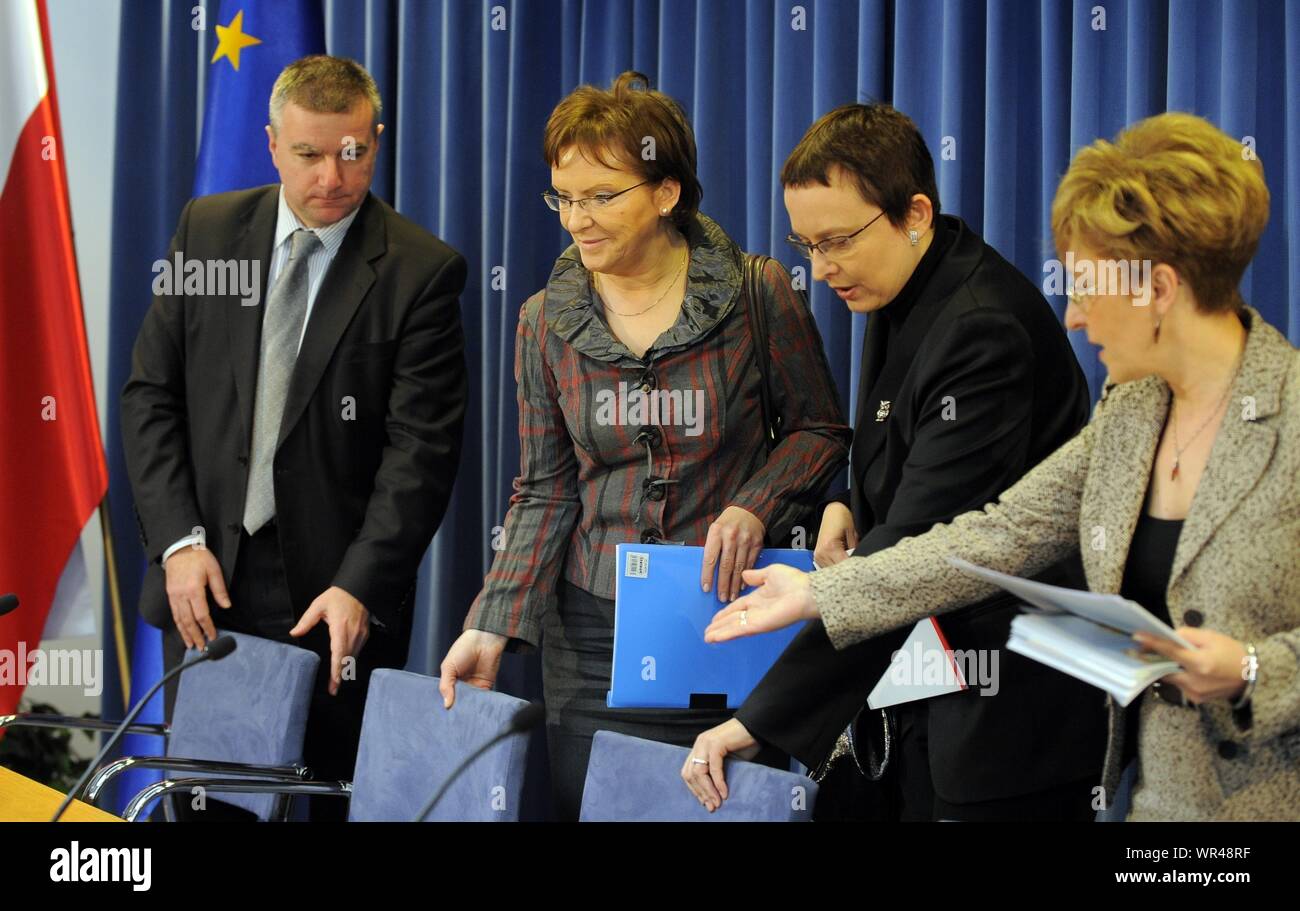 18.03.2009 Varsavia, Polonia. Nella foto: Pawel Gras, Ewa Kopacz, Katarzyna Hall, Elzbieta Radziszewska Foto Stock