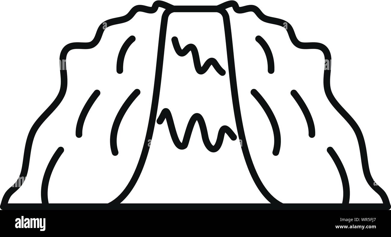Paesaggio cascata icona. Delineare paesaggio cascata icona vettoriali per il web design isolato su sfondo bianco Illustrazione Vettoriale